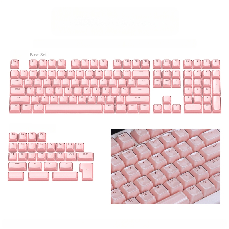 Mechanikus billentyűzethez készült keycap szett, 113 gomb, PC anyag, kettős színű oldalsó gravírozás, Cross-Shaft kompatibilis
