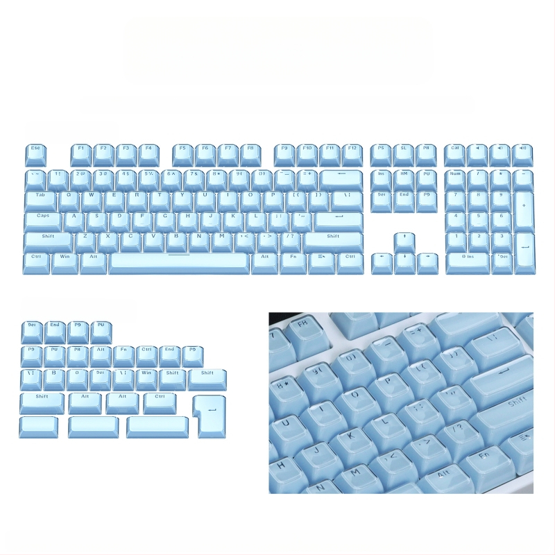 Mechanikus billentyűzethez készült keycap szett, 113 gomb, PC anyag, kettős színű oldalsó gravírozás, Cross-Shaft kompatibilis