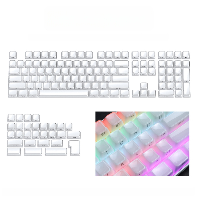 Mechanikus billentyűzethez készült keycap szett, 113 gomb, PC anyag, kettős színű oldalsó gravírozás, Cross-Shaft kompatibilis