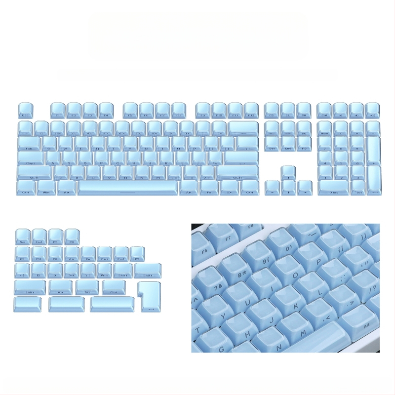 Mechanikus billentyűzethez készült keycap szett, 113 gomb, PC anyag, kettős színű oldalsó gravírozás, Cross-Shaft kompatibilis