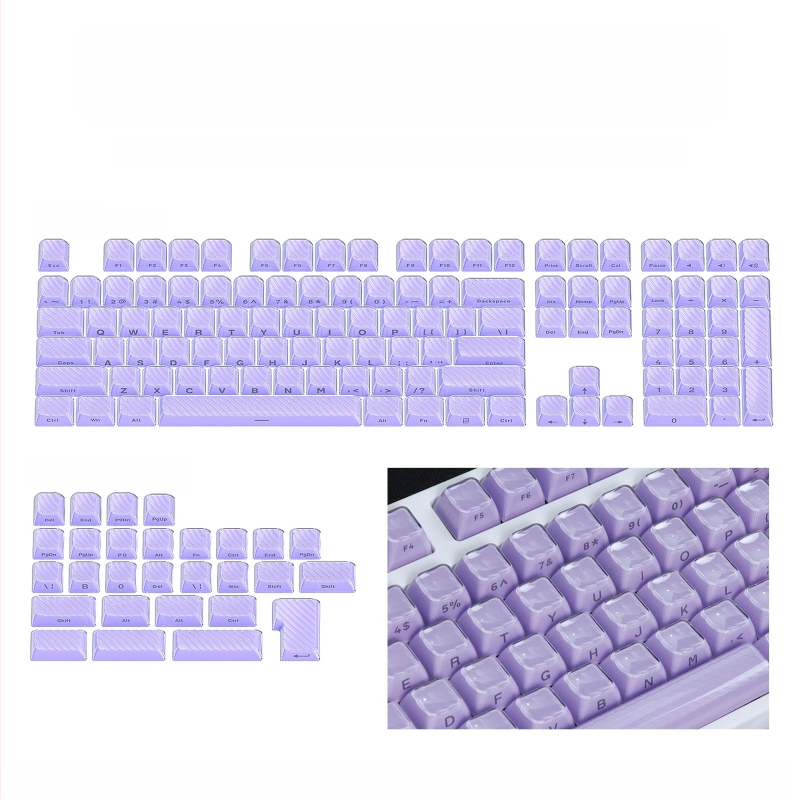 Mechanikus billentyűzethez készült keycap szett, 113 gomb, PC anyag, kettős színű oldalsó gravírozás, Cross-Shaft kompatibilis