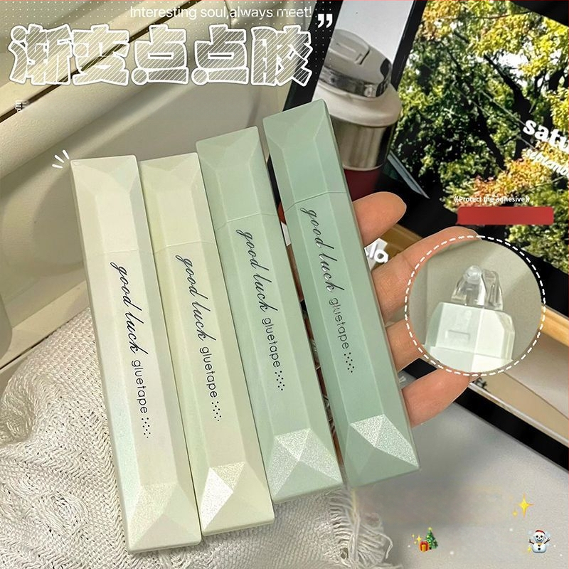 Duwu Tollapont ragasztó tolltípusú pöttyökkel, gradient dizájn, erős duplaoldalas ragasztó, diák naplókhoz és kézműves projektekhez