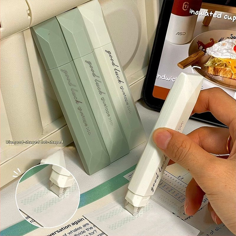 Duwu Tollapont ragasztó tolltípusú pöttyökkel, gradient dizájn, erős duplaoldalas ragasztó, diák naplókhoz és kézműves projektekhez