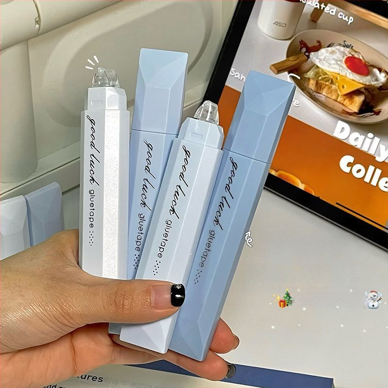 Duwu Tollapont ragasztó tolltípusú pöttyökkel, gradient dizájn, erős duplaoldalas ragasztó, diák naplókhoz és kézműves projektekhez