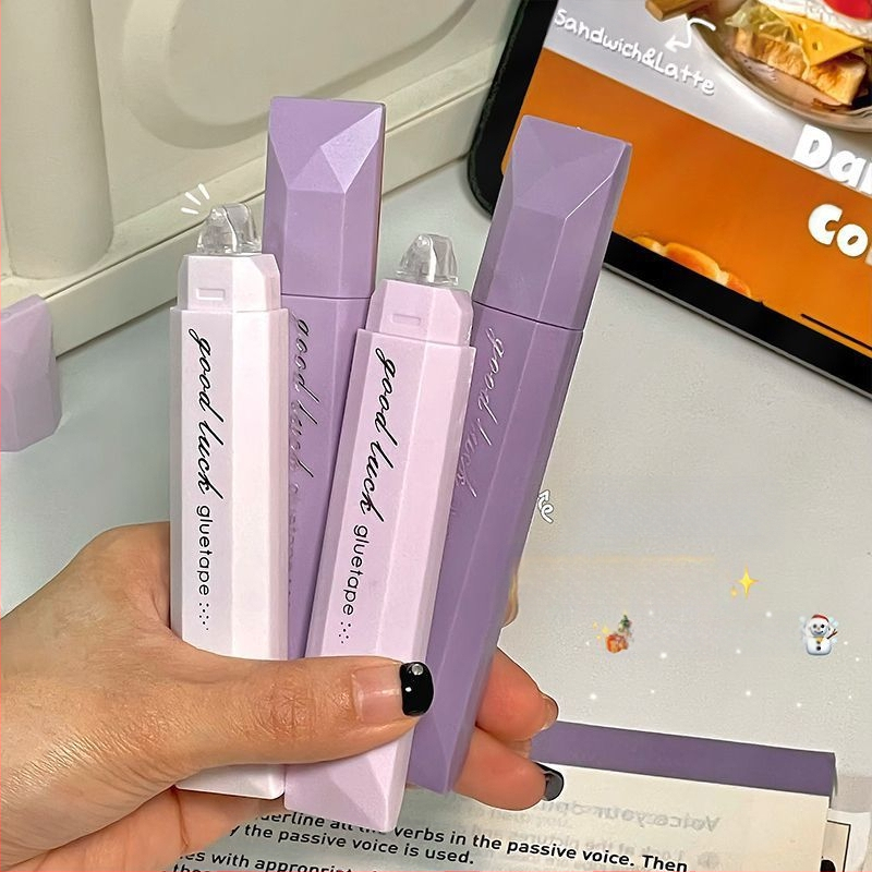 Duwu Tollapont ragasztó tolltípusú pöttyökkel, gradient dizájn, erős duplaoldalas ragasztó, diák naplókhoz és kézműves projektekhez