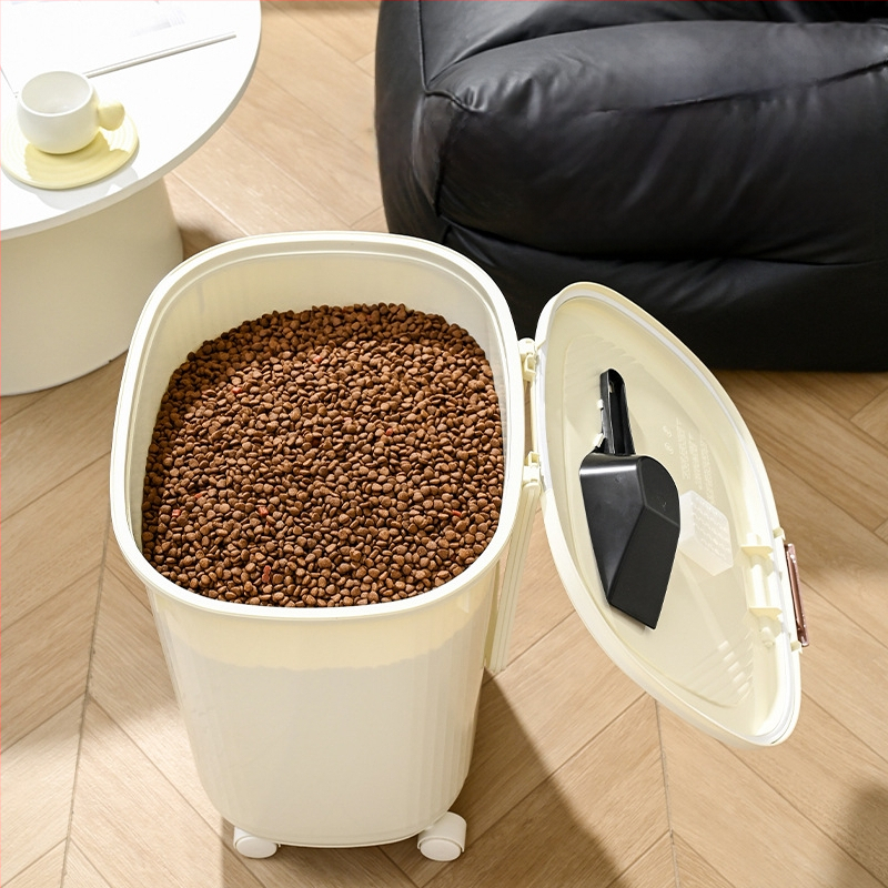 Κοντέινερ αποθήκευσης τροφής κατοικίδιων – αεροστεγής, ανθεκτικό στην υγρασία και στα έντομα, 45 λίτρα, PP υλικό, κατάλληλο για τροφή γάτας και σκύλου