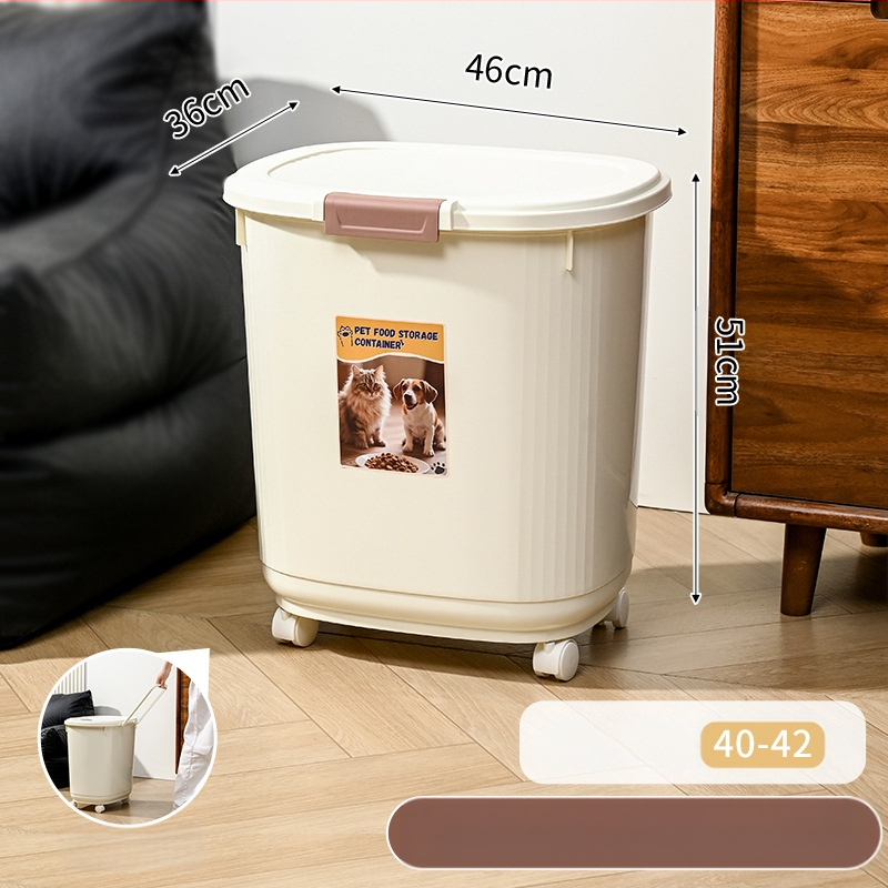 Κοντέινερ αποθήκευσης τροφής κατοικίδιων – αεροστεγής, ανθεκτικό στην υγρασία και στα έντομα, 45 λίτρα, PP υλικό, κατάλληλο για τροφή γάτας και σκύλου