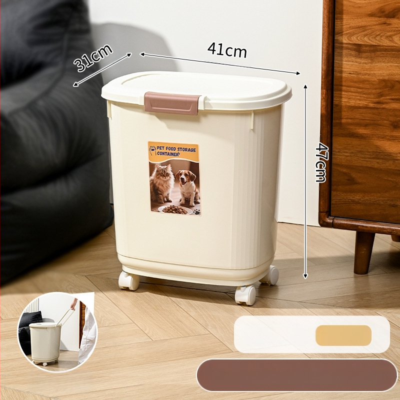 Κοντέινερ αποθήκευσης τροφής κατοικίδιων – αεροστεγής, ανθεκτικό στην υγρασία και στα έντομα, 45 λίτρα, PP υλικό, κατάλληλο για τροφή γάτας και σκύλου