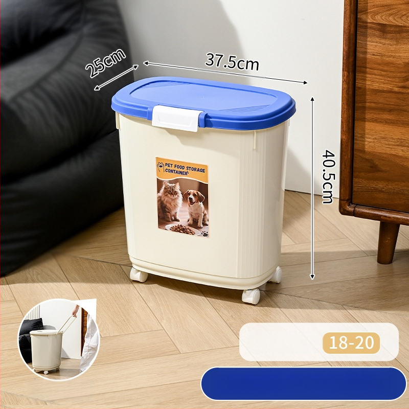 Κοντέινερ αποθήκευσης τροφής κατοικίδιων – αεροστεγής, ανθεκτικό στην υγρασία και στα έντομα, 45 λίτρα, PP υλικό, κατάλληλο για τροφή γάτας και σκύλου