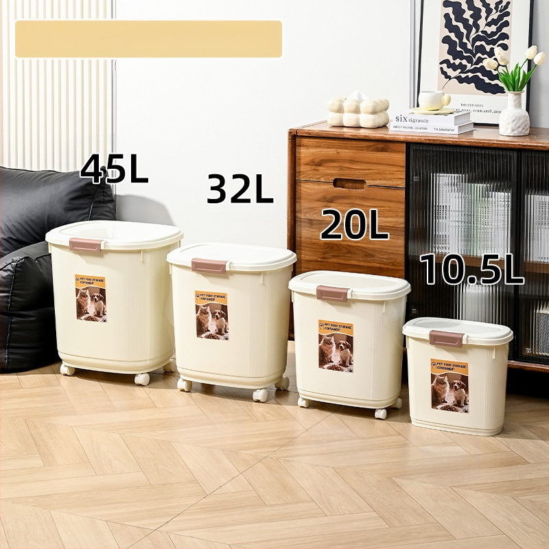 Κοντέινερ αποθήκευσης τροφής κατοικίδιων – αεροστεγής, ανθεκτικό στην υγρασία και στα έντομα, 45 λίτρα, PP υλικό, κατάλληλο για τροφή γάτας και σκύλου