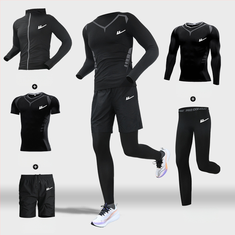 Ανδρικό αθλητικό σετ τρεξίματος – δύο τεμάχια, διαπνέον, απομάκρυνση υγρασίας, γρήγορο στέγνωμα, στρογγυλός λαιμός, βραχείς μανίκες, πολυεστέρας-ελαστάν