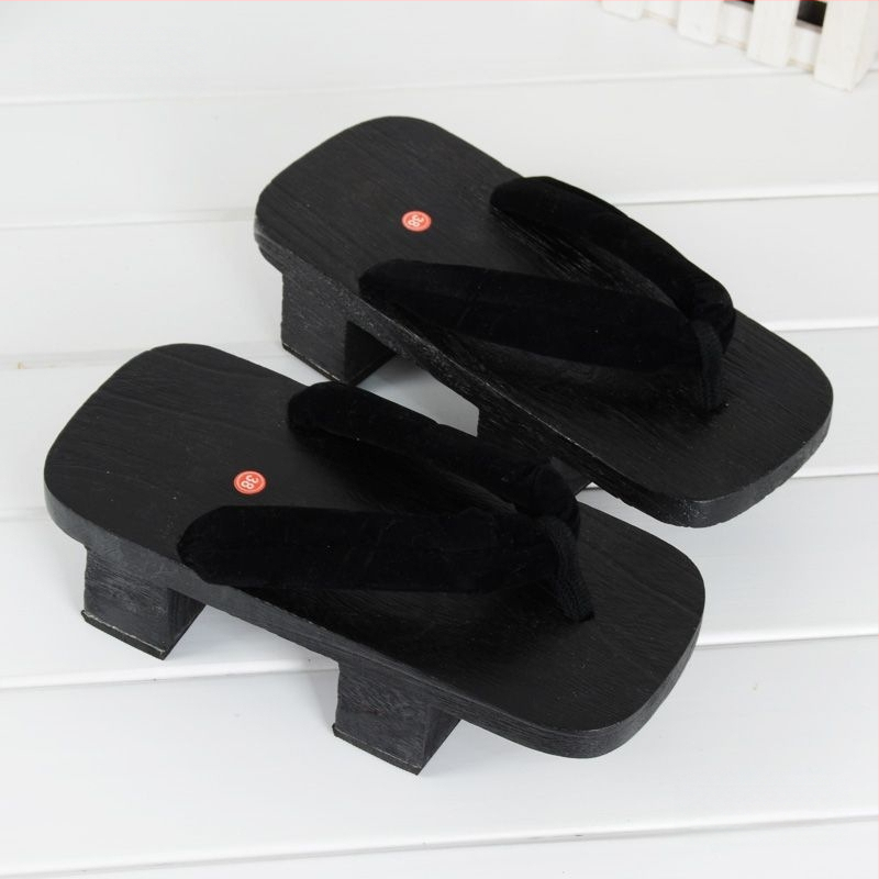 Cosplay Geta szandálok – Two-Tooth Geta, japán stílus, vászon felső rész, EVA talp, lapos talp