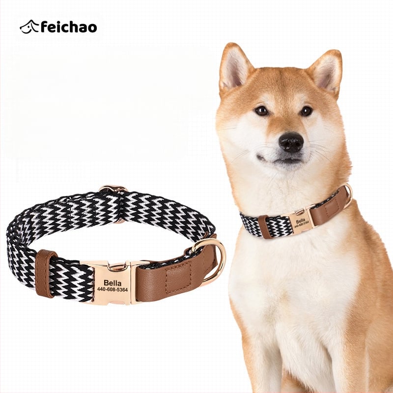 Κολάρο σκύλου με χαραγμένη ετικέτα κατά της απώλειας, Υλικό Mohair, Μάρκα Feiyu, κατάλληλο για όλους τους σκύλους, Κωδικός 759849768829