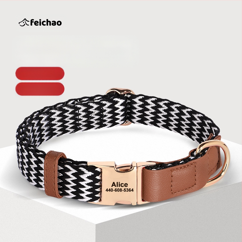 Κολάρο σκύλου με χαραγμένη ετικέτα κατά της απώλειας, Υλικό Mohair, Μάρκα Feiyu, κατάλληλο για όλους τους σκύλους, Κωδικός 759849768829