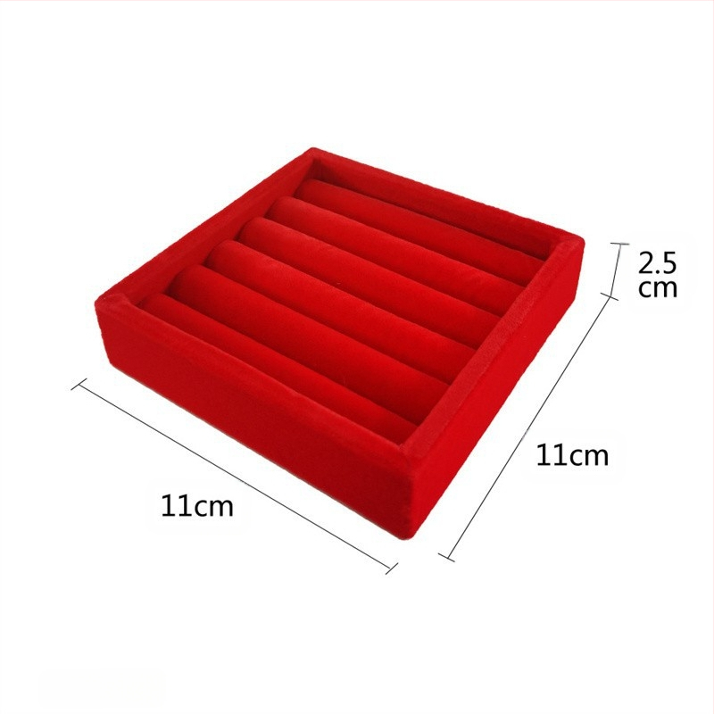 Hordozható gyűrűk kiállító tálca csipkés velúr borítással, művészi stílus, fiókos ékszer rendező — 2025 tavasz