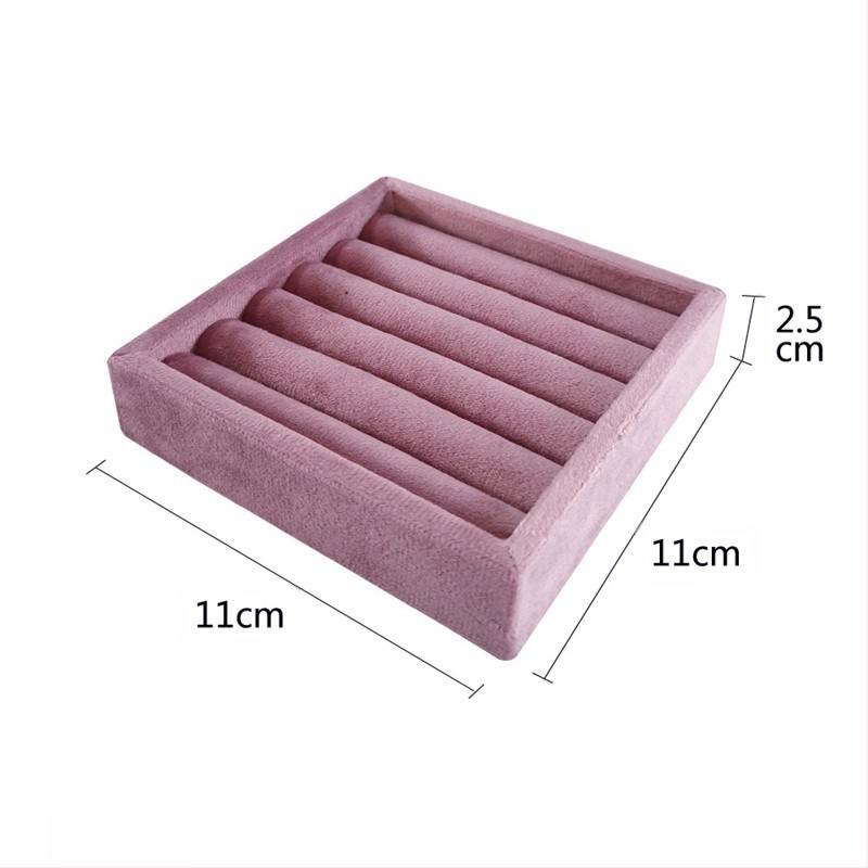 Hordozható gyűrűk kiállító tálca csipkés velúr borítással, művészi stílus, fiókos ékszer rendező — 2025 tavasz