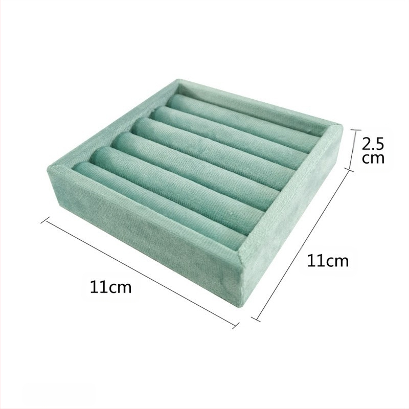 Hordozható gyűrűk kiállító tálca csipkés velúr borítással, művészi stílus, fiókos ékszer rendező — 2025 tavasz