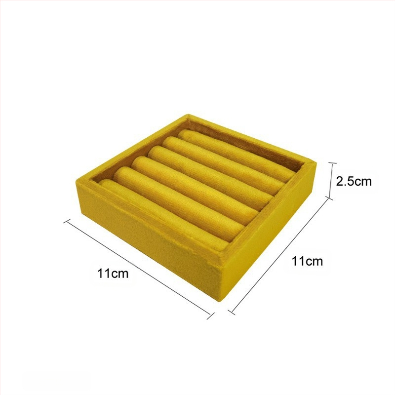 Hordozható gyűrűk kiállító tálca csipkés velúr borítással, művészi stílus, fiókos ékszer rendező — 2025 tavasz