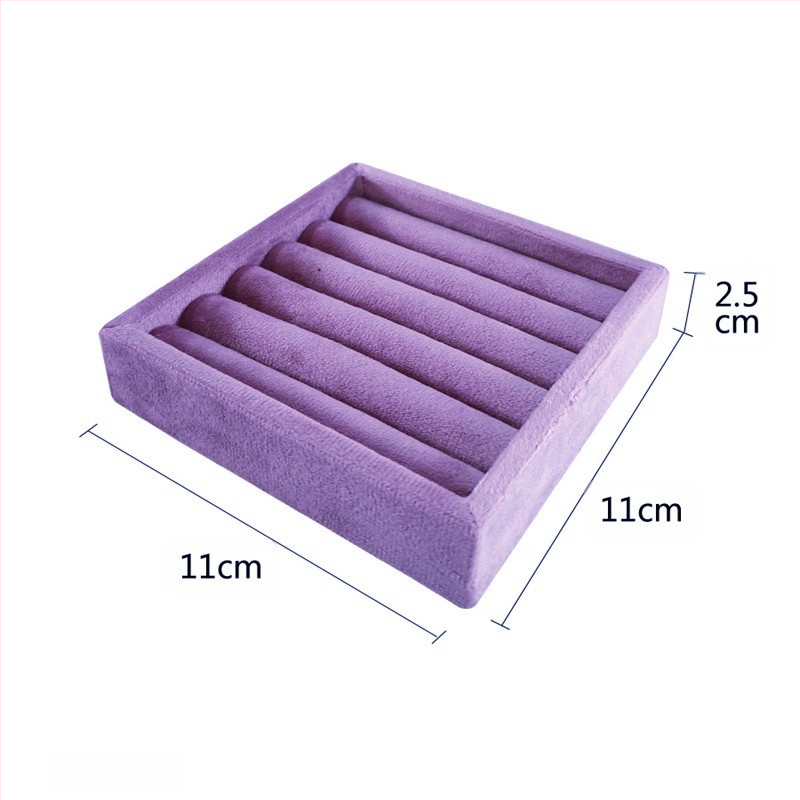 Hordozható gyűrűk kiállító tálca csipkés velúr borítással, művészi stílus, fiókos ékszer rendező — 2025 tavasz