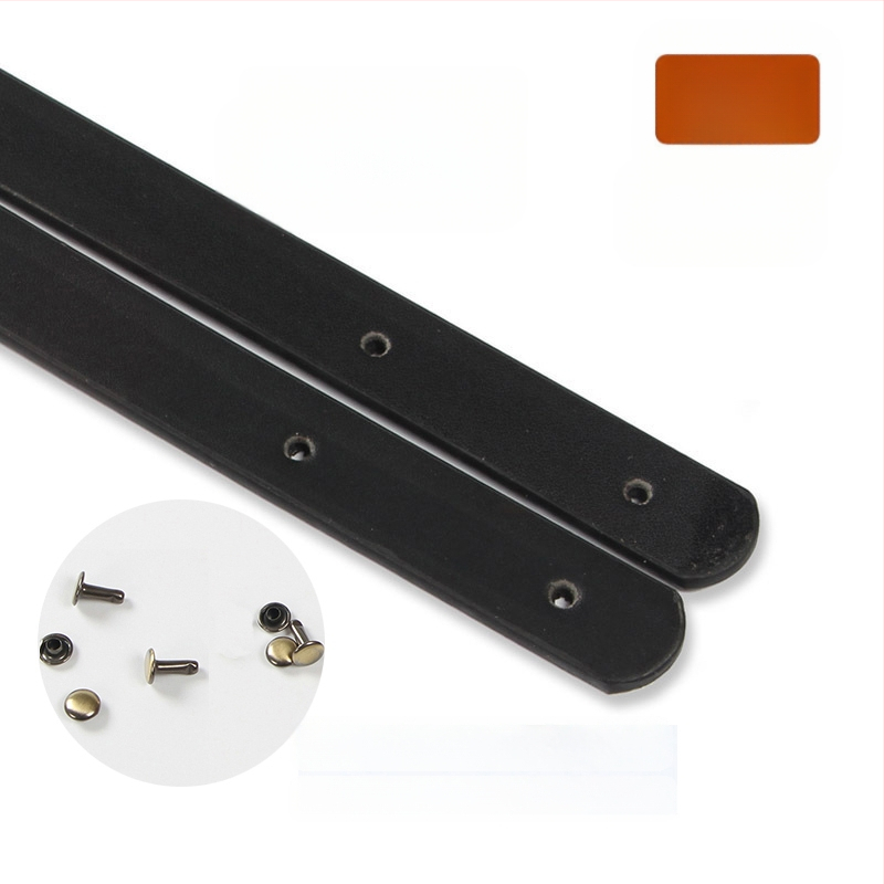 Valódi marhabőr táskarám, kézi fogantyúval, szegecsekkel és lyukakkal, kézzel készített textil DIY táska kiegészítő készlet