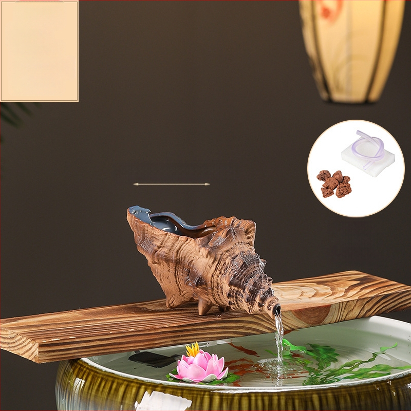 Κεραμικός διακοσμητικός νερού για ενυδρείο με θήκη υλικών φιλτραρίσματος — επιφάνεια ημι-χειροποίητη, στυλ γαλλικό αγροτικό