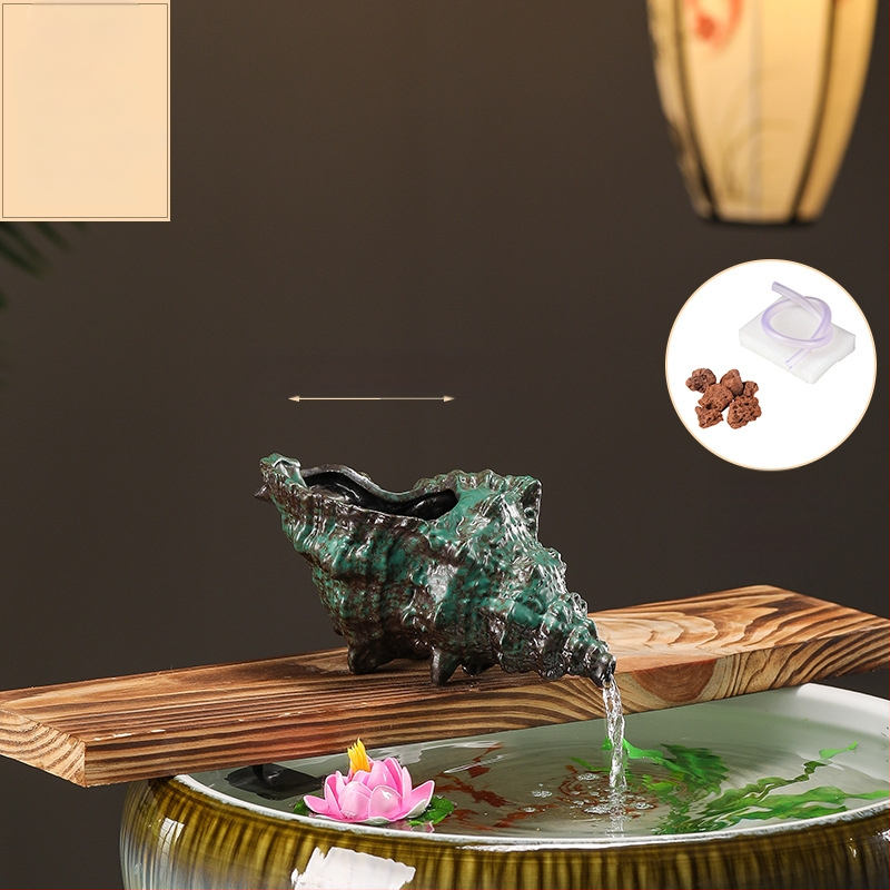 Κεραμικός διακοσμητικός νερού για ενυδρείο με θήκη υλικών φιλτραρίσματος — επιφάνεια ημι-χειροποίητη, στυλ γαλλικό αγροτικό