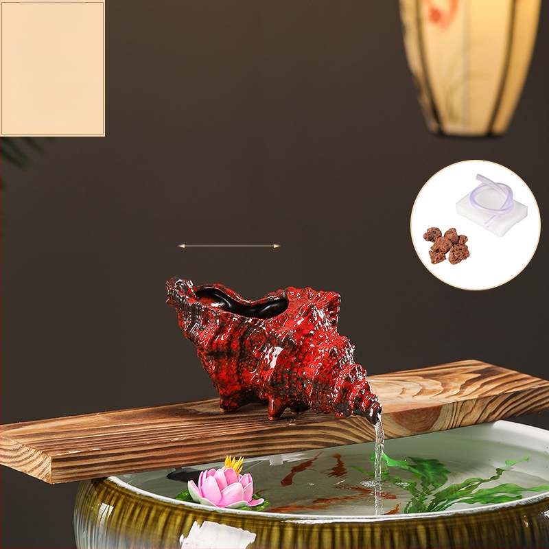 Κεραμικός διακοσμητικός νερού για ενυδρείο με θήκη υλικών φιλτραρίσματος — επιφάνεια ημι-χειροποίητη, στυλ γαλλικό αγροτικό