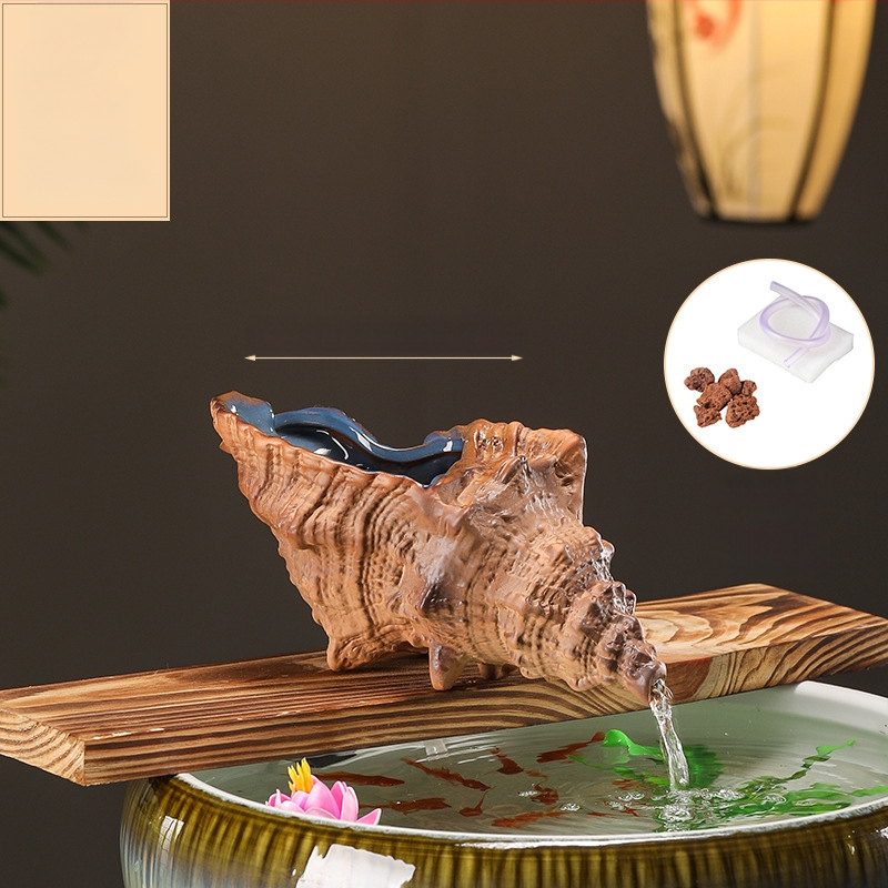 Κεραμικός διακοσμητικός νερού για ενυδρείο με θήκη υλικών φιλτραρίσματος — επιφάνεια ημι-χειροποίητη, στυλ γαλλικό αγροτικό