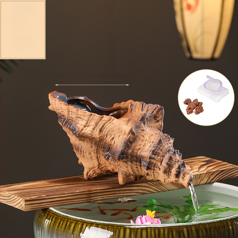 Κεραμικός διακοσμητικός νερού για ενυδρείο με θήκη υλικών φιλτραρίσματος — επιφάνεια ημι-χειροποίητη, στυλ γαλλικό αγροτικό