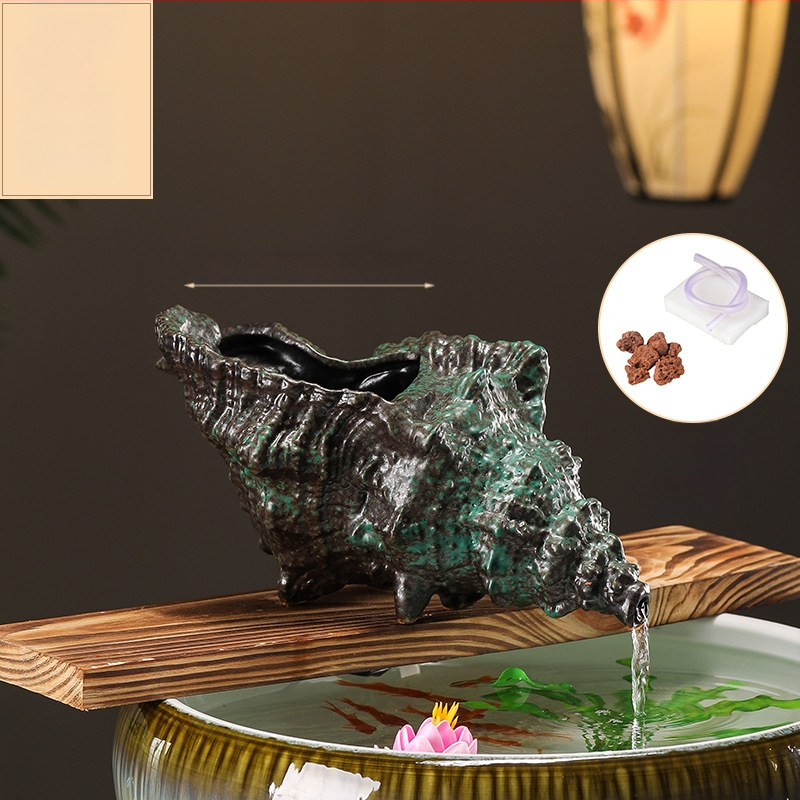 Κεραμικός διακοσμητικός νερού για ενυδρείο με θήκη υλικών φιλτραρίσματος — επιφάνεια ημι-χειροποίητη, στυλ γαλλικό αγροτικό