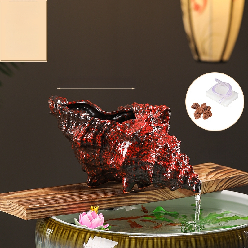 Κεραμικός διακοσμητικός νερού για ενυδρείο με θήκη υλικών φιλτραρίσματος — επιφάνεια ημι-χειροποίητη, στυλ γαλλικό αγροτικό