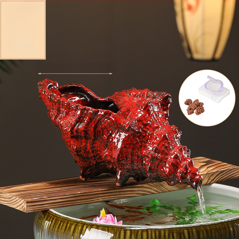 Κεραμικός διακοσμητικός νερού για ενυδρείο με θήκη υλικών φιλτραρίσματος — επιφάνεια ημι-χειροποίητη, στυλ γαλλικό αγροτικό