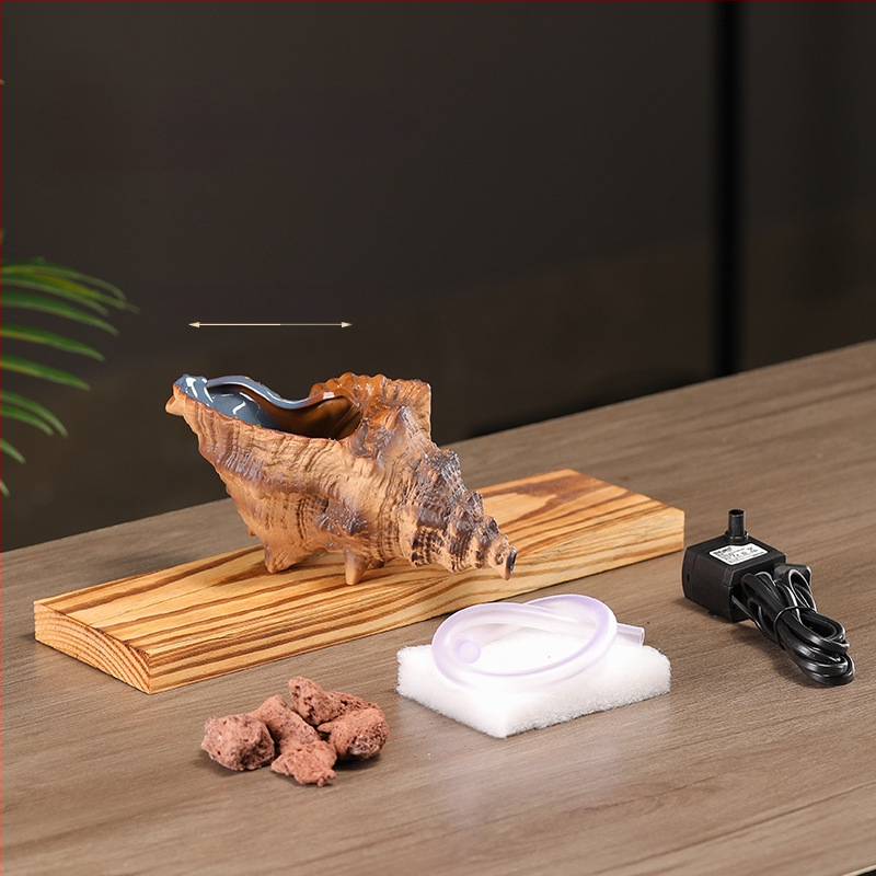 Κεραμικός διακοσμητικός νερού για ενυδρείο με θήκη υλικών φιλτραρίσματος — επιφάνεια ημι-χειροποίητη, στυλ γαλλικό αγροτικό