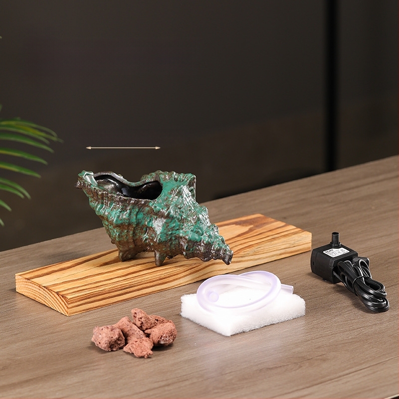 Κεραμικός διακοσμητικός νερού για ενυδρείο με θήκη υλικών φιλτραρίσματος — επιφάνεια ημι-χειροποίητη, στυλ γαλλικό αγροτικό