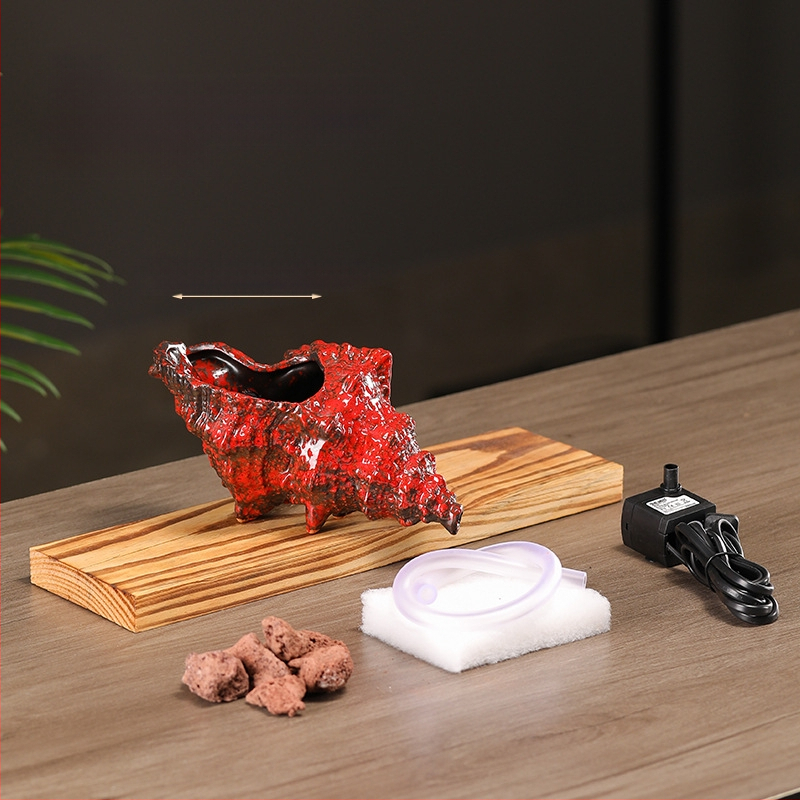 Κεραμικός διακοσμητικός νερού για ενυδρείο με θήκη υλικών φιλτραρίσματος — επιφάνεια ημι-χειροποίητη, στυλ γαλλικό αγροτικό