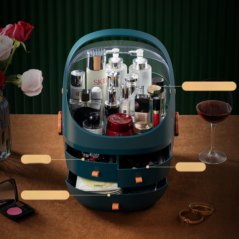 Επιτραπέζιο κουτί αποθήκευσης με καπάκι, PS+ABS πλαστικό, χωρητικότητα 35 L, μοντέλο 1zy580804586006, κατάλληλο για καλλυντικά και μικροαντικείμενα