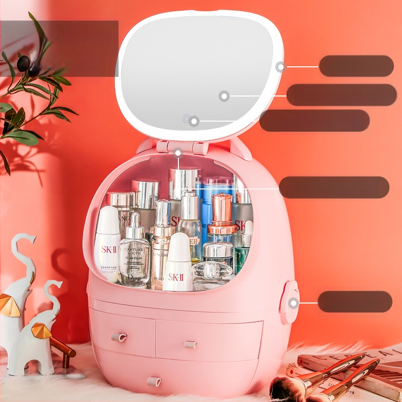 Επιτραπέζιο κουτί αποθήκευσης με καπάκι, PS+ABS πλαστικό, χωρητικότητα 35 L, μοντέλο 1zy580804586006, κατάλληλο για καλλυντικά και μικροαντικείμενα