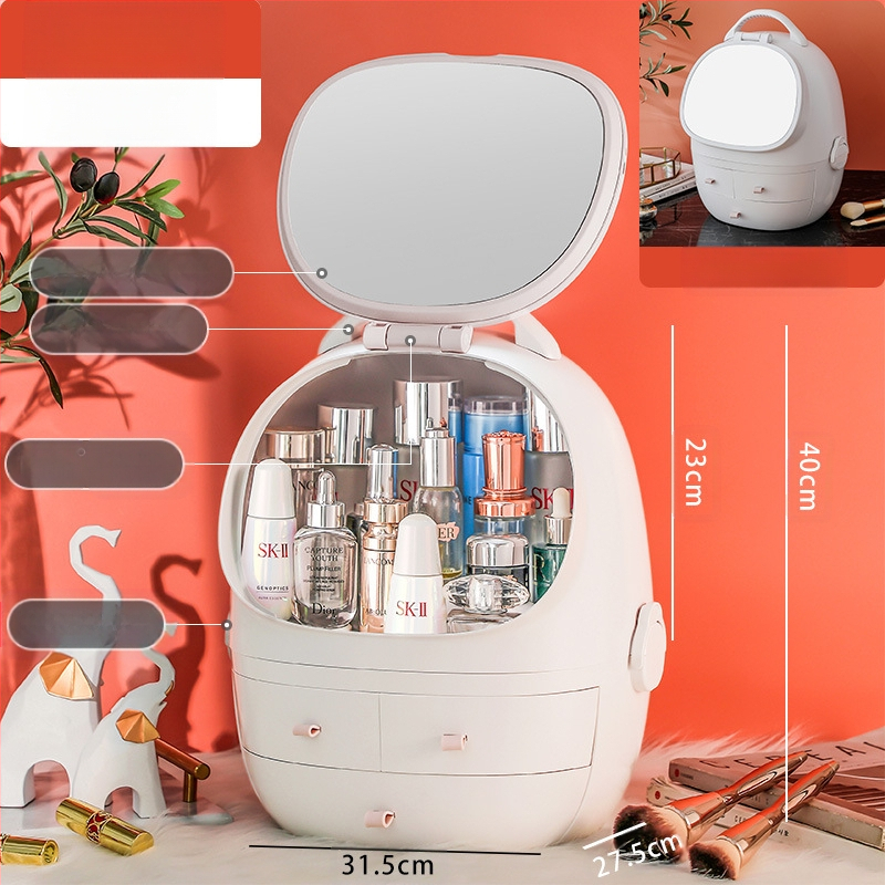 Επιτραπέζιο κουτί αποθήκευσης με καπάκι, PS+ABS πλαστικό, χωρητικότητα 35 L, μοντέλο 1zy580804586006, κατάλληλο για καλλυντικά και μικροαντικείμενα