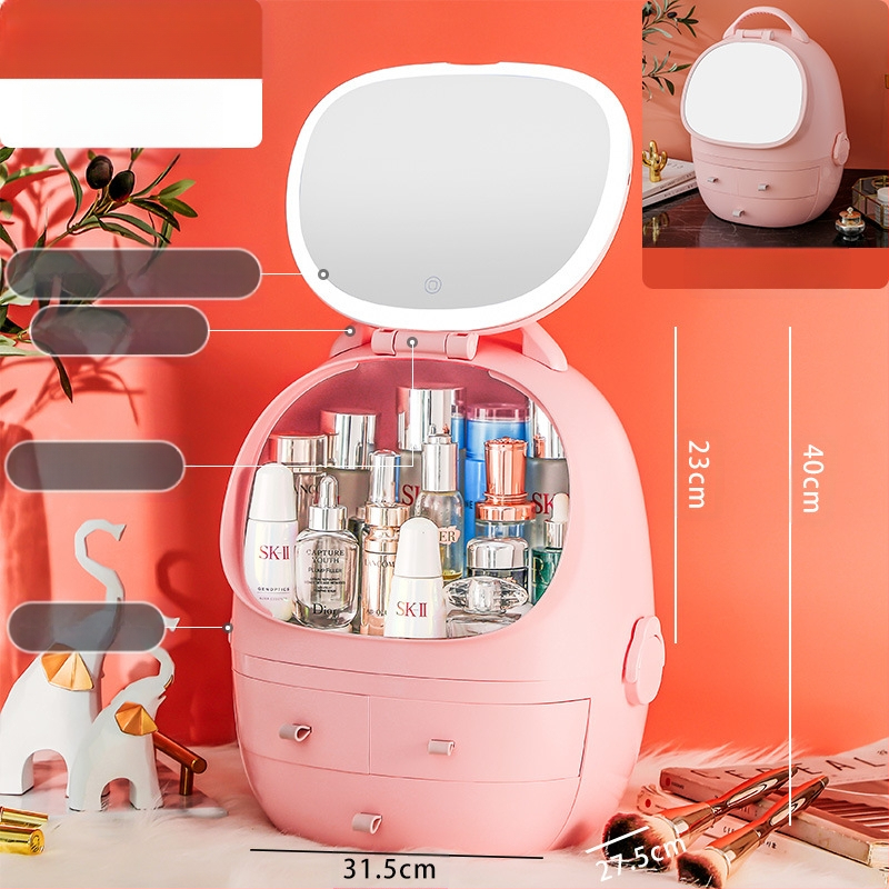 Επιτραπέζιο κουτί αποθήκευσης με καπάκι, PS+ABS πλαστικό, χωρητικότητα 35 L, μοντέλο 1zy580804586006, κατάλληλο για καλλυντικά και μικροαντικείμενα