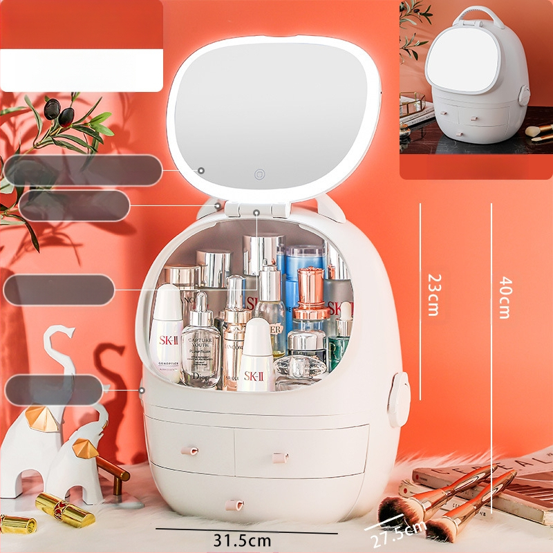 Επιτραπέζιο κουτί αποθήκευσης με καπάκι, PS+ABS πλαστικό, χωρητικότητα 35 L, μοντέλο 1zy580804586006, κατάλληλο για καλλυντικά και μικροαντικείμενα