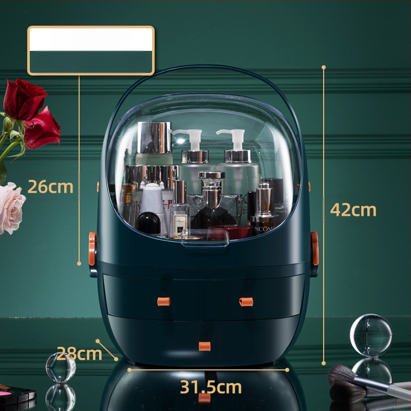 Επιτραπέζιο κουτί αποθήκευσης με καπάκι, PS+ABS πλαστικό, χωρητικότητα 35 L, μοντέλο 1zy580804586006, κατάλληλο για καλλυντικά και μικροαντικείμενα