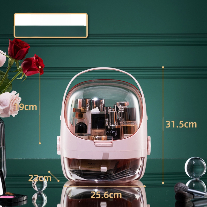 Επιτραπέζιο κουτί αποθήκευσης με καπάκι, PS+ABS πλαστικό, χωρητικότητα 35 L, μοντέλο 1zy580804586006, κατάλληλο για καλλυντικά και μικροαντικείμενα