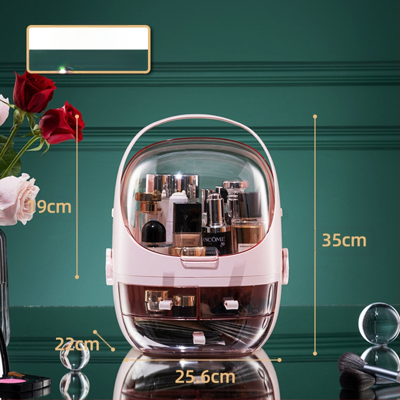 Επιτραπέζιο κουτί αποθήκευσης με καπάκι, PS+ABS πλαστικό, χωρητικότητα 35 L, μοντέλο 1zy580804586006, κατάλληλο για καλλυντικά και μικροαντικείμενα