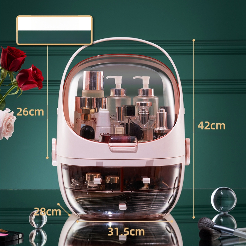 Επιτραπέζιο κουτί αποθήκευσης με καπάκι, PS+ABS πλαστικό, χωρητικότητα 35 L, μοντέλο 1zy580804586006, κατάλληλο για καλλυντικά και μικροαντικείμενα