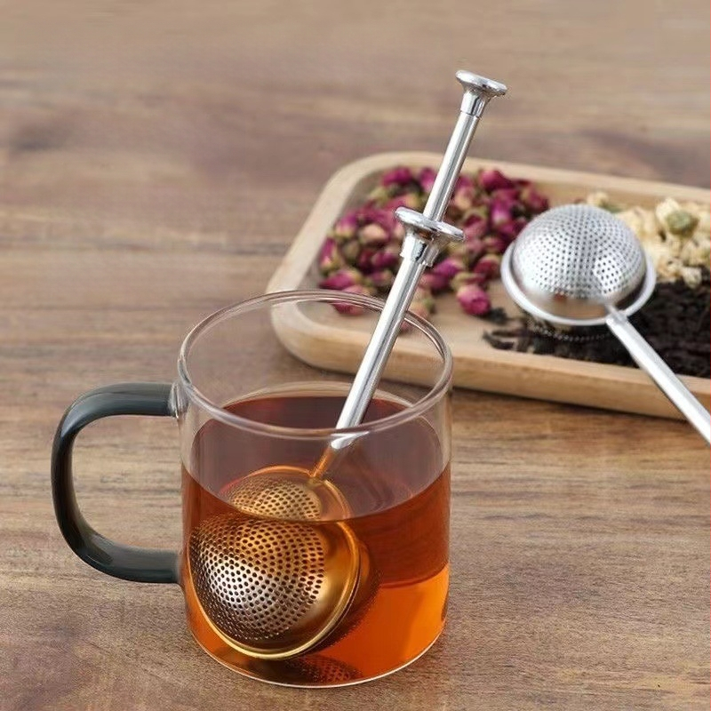 Filter za čaj od nehrđajućeg čelika - Misty frost - Teleskopska kugla za čaj s velikim i malim otvorima - Jednostavan stil
