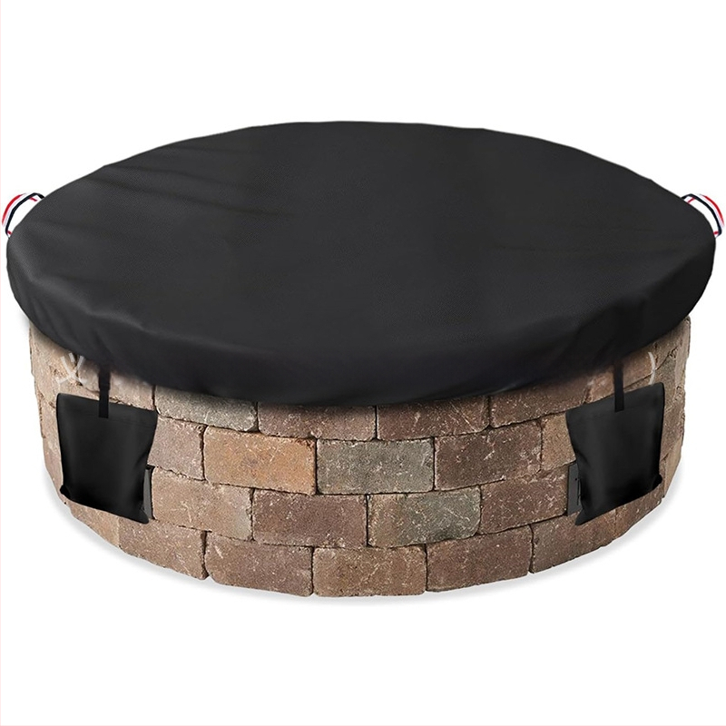 Acoperire pentru foc de exterior | rotund, impermeabil, poliester, stil modern minimalist, set combinat (Poliester; Stil modern minimalist; Set combinat; Personalizare disponibilă)