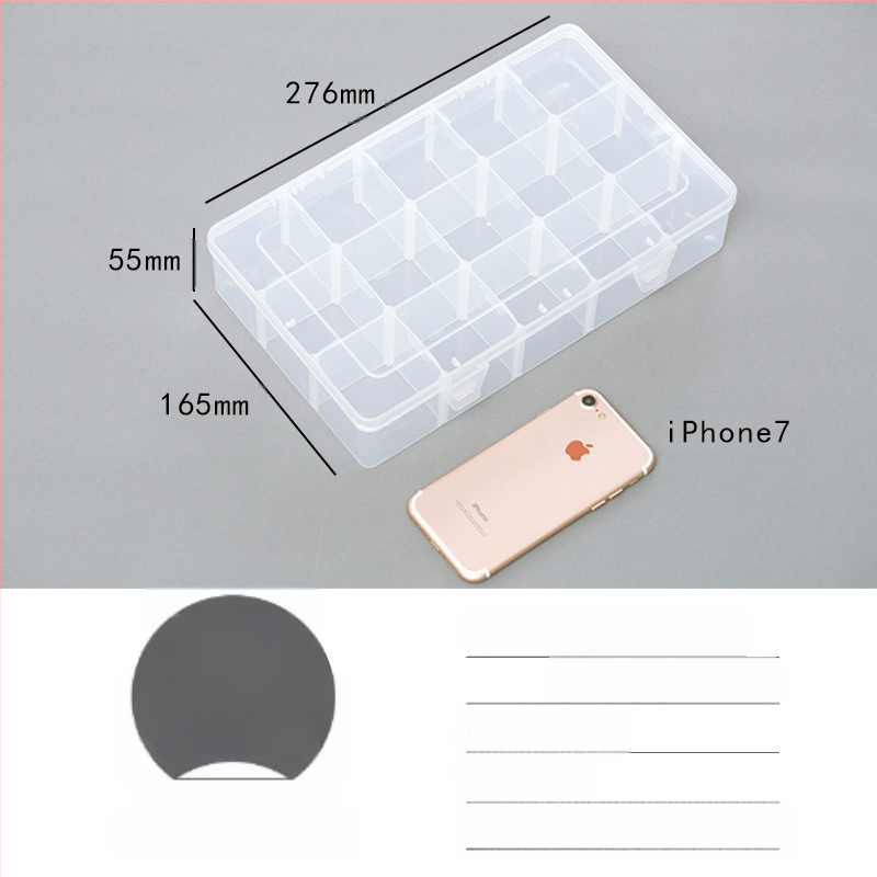 Κιβώτιο αποθήκευσης αυτοκόλλητης ταινίας, 15 διαμερίσματα, διαφανές, πολυπροπυλένιο (BOPP)