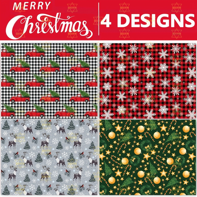 Papir za omatanje darova – Copper Plate Paper, Božićni stil, Model xh-16, Otisak, Tolerancija ±1 cm