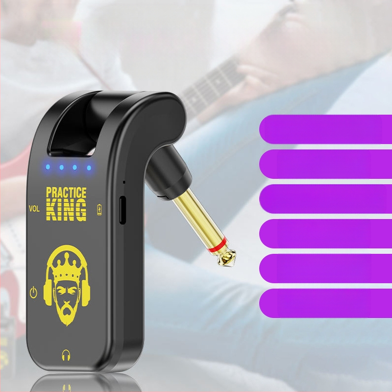 Gitár erősítő effektprocesszorral, zajcsökkentő fülhallgatóval csendes gyakorláshoz, felvételi funkció — WS-6 modell