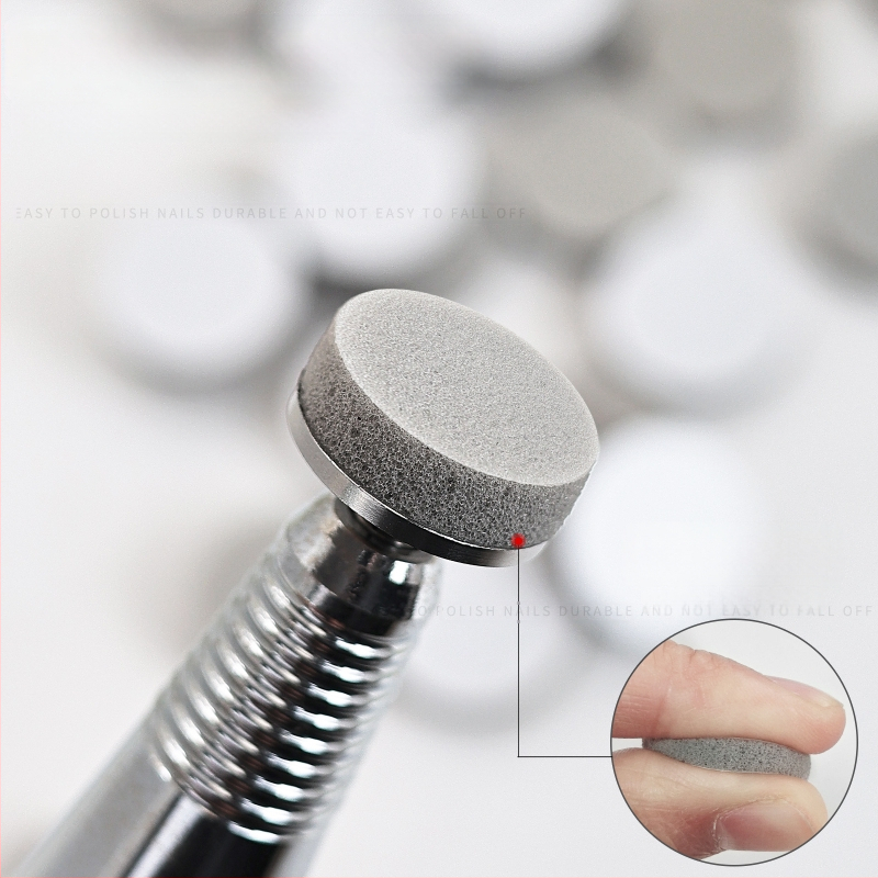 Spužvice za poliranje noktiju – visokoelastična spužva, mini stil, 50 komada, s brusnim štapićem